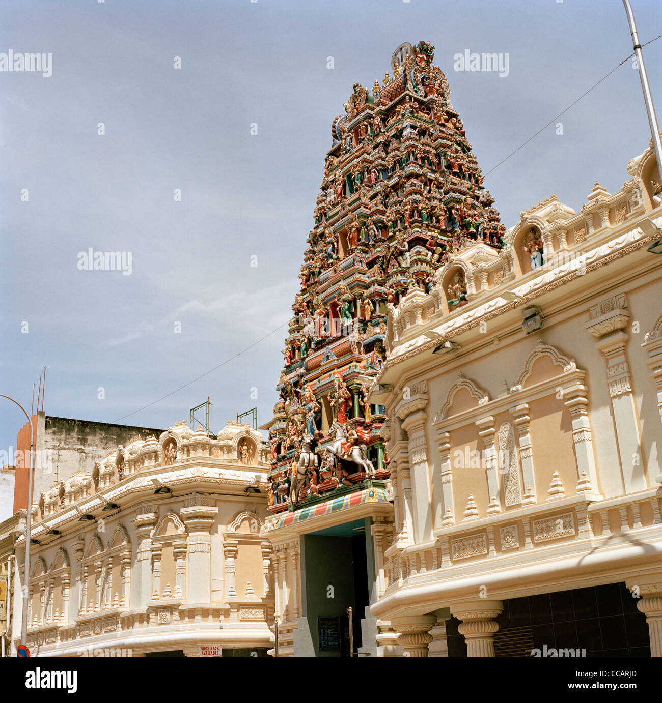 Hindu Sri Mahamariamman Tempel in Chinatown in Kuala Lumpur in Malaysia in Fernost Südostasien. Religion Religiöse Architektur Gebäude Reisen Stockfoto