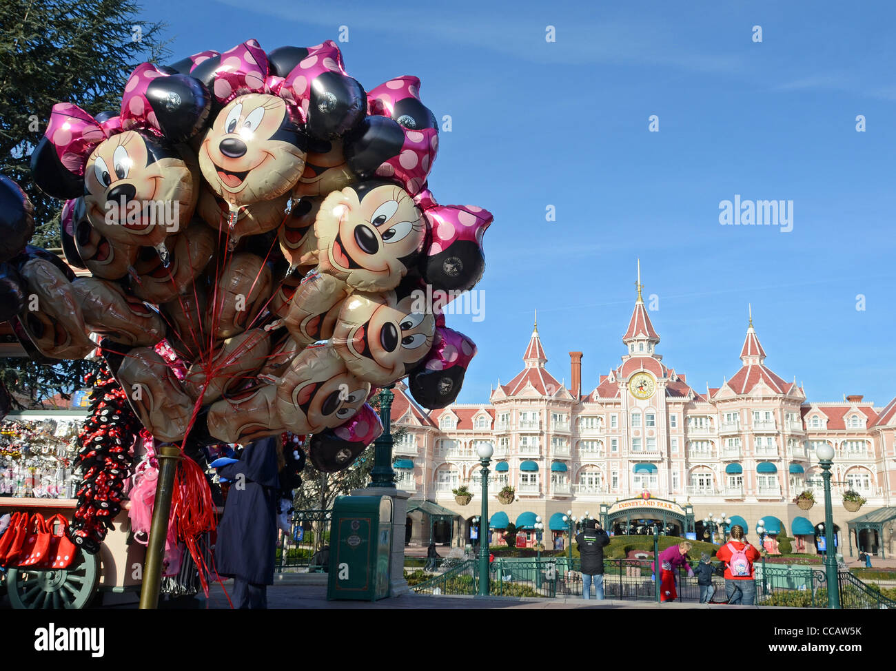 Eingang des Disneyland Park in der Nähe von Paris, Frankreich. Stockfoto