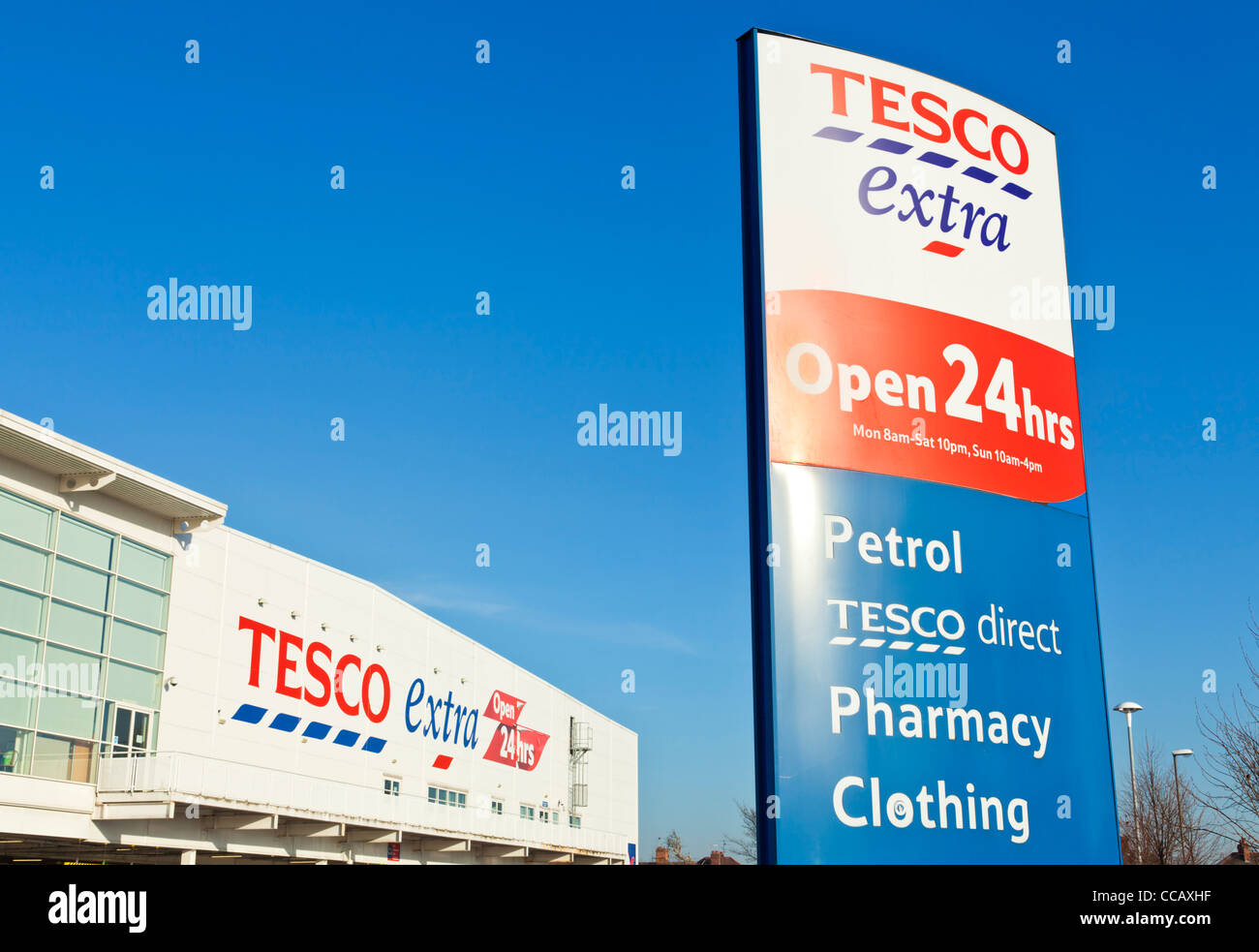 Tesco Extra Supermarkt Long Eaton Stadt Derbyshire Nottinghamshire England UK GB EU Europa Stockfoto