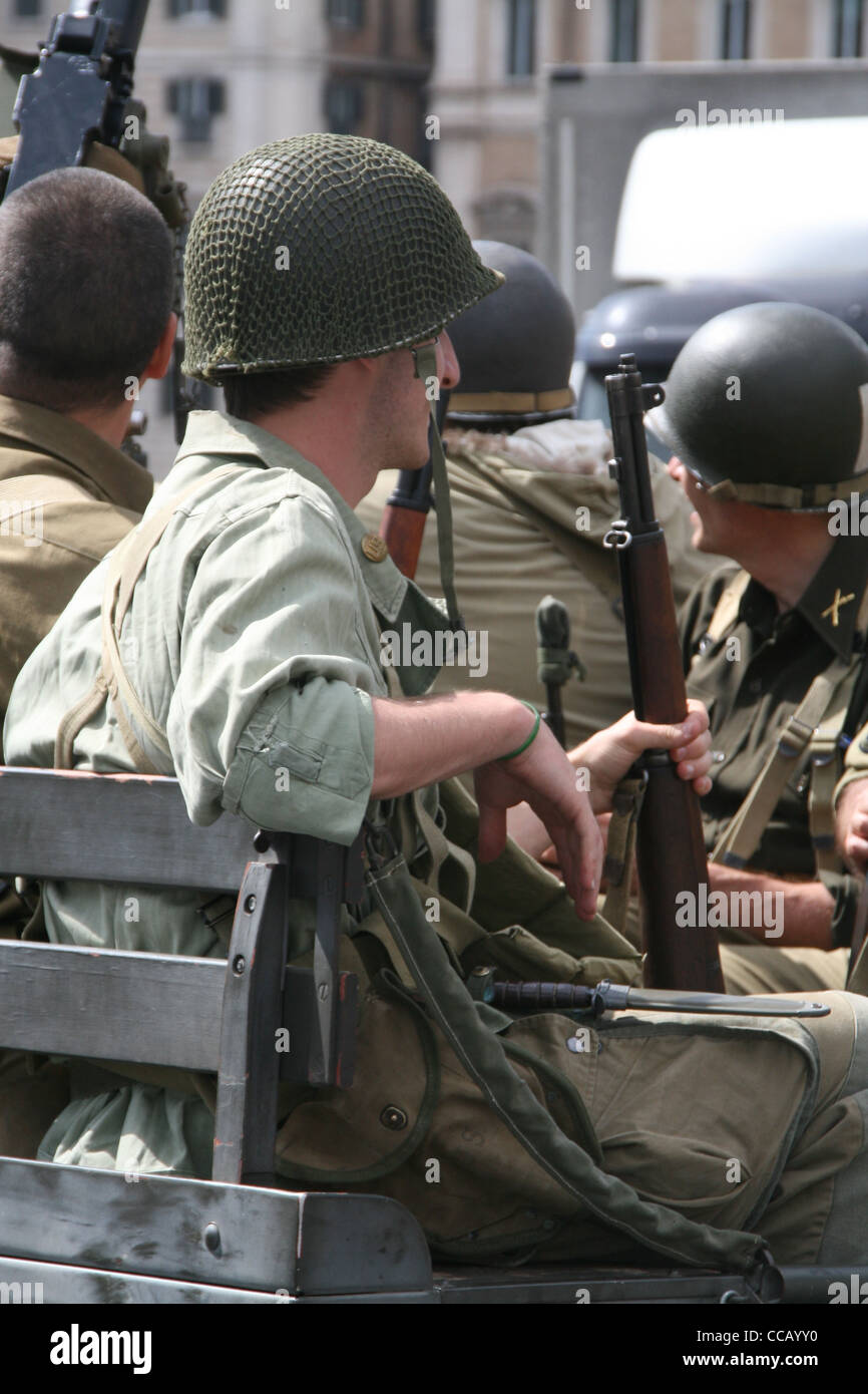 2. Weltkrieg Befreiung Roms re Enactment Parade 4. Juni 1944, Rom, Italien 2011 Stockfoto