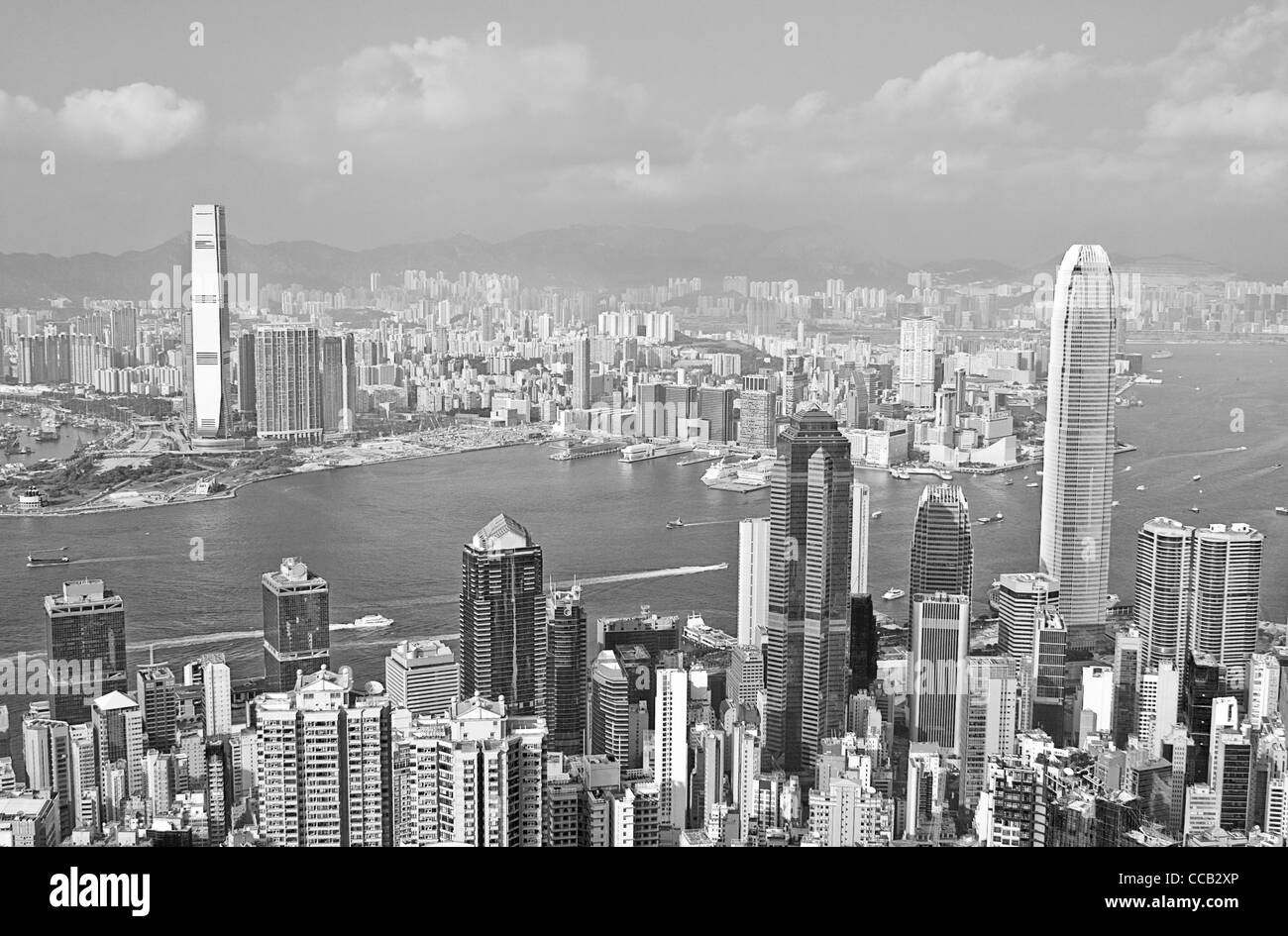 Hong Kong schwarz / weiß Stockfoto
