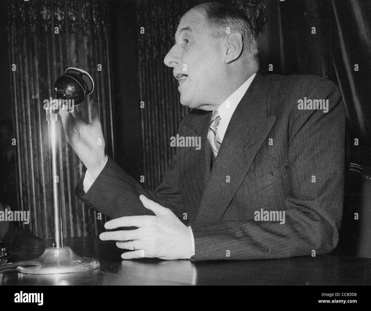 Französischer Staatsmann CHARLES DE GAULLE (1890-1970) eine Rede über den gemeinsamen Markt von 1958 Stockfoto