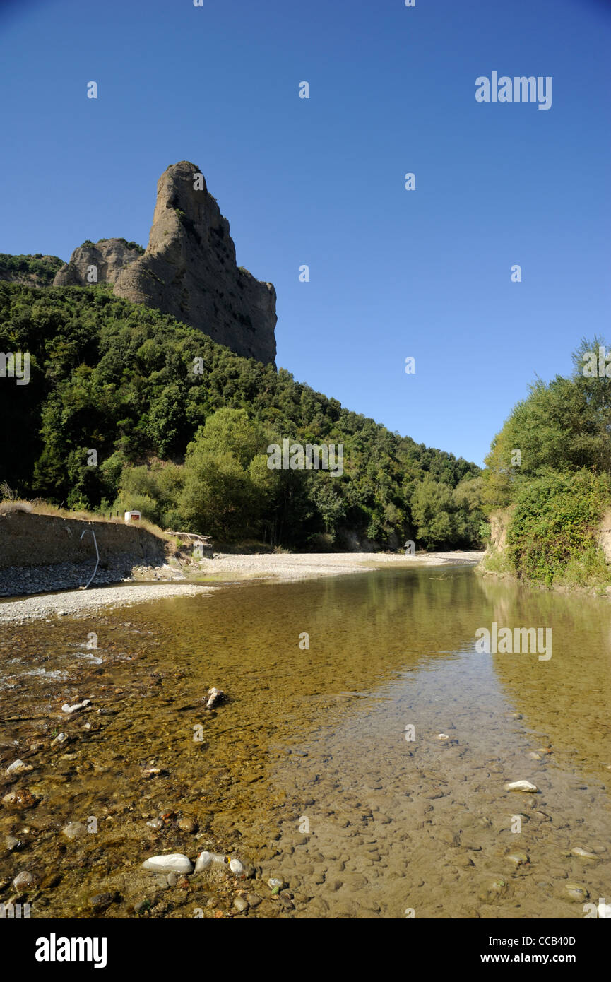 Italien, Basilicata, Appennino Lucano Val d'Agri Nationalpark, Agri Fluss und Murgia di Sant'Oronzo Stockfoto