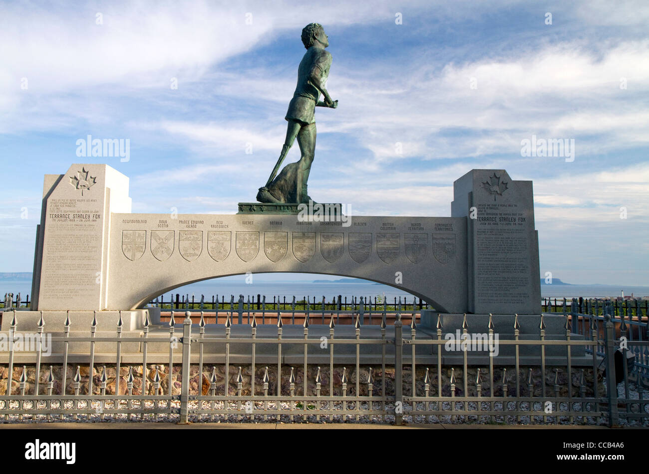 Der Terry Fox Denkmal, in der Nähe von Thunder Bay, Ontario, Kanada. Stockfoto