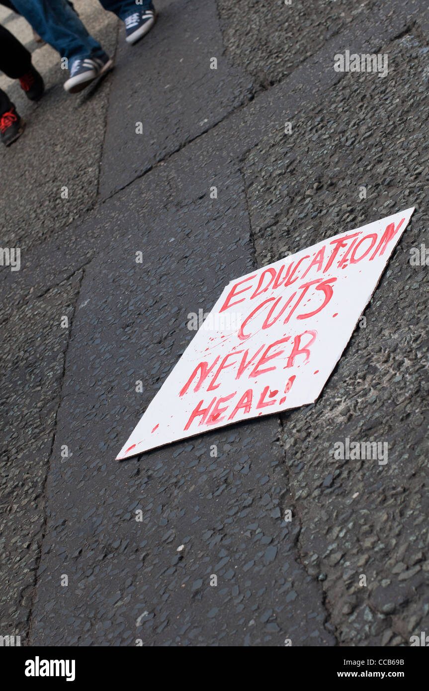 Offizielle Demo gegen Kürzungen der Regierung in Manchester Stockfoto