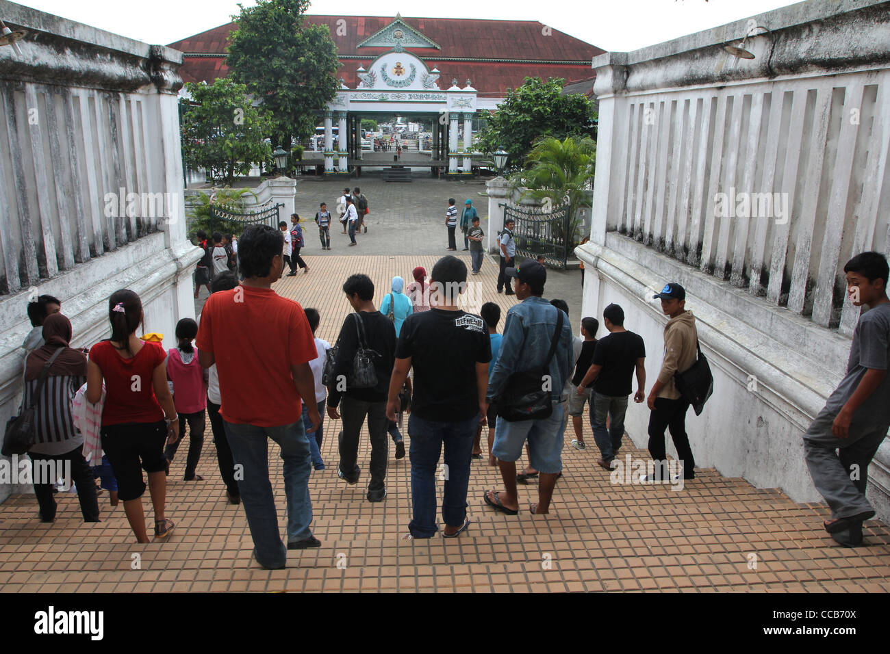 touristischen Sultan Palace Indonesien Yogyakarta Central Java Relief UNESCO World Heritage Site Südostasien Architektur KRATON Jav Stockfoto