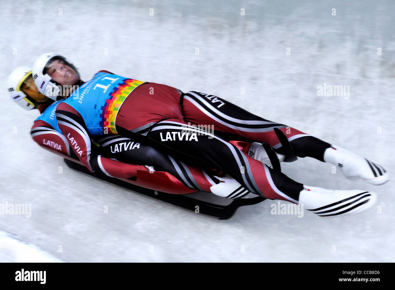 Gemischte Staffel-Wettbewerb bei den ersten Olympischen Jugend - Innsbruck Stockfoto