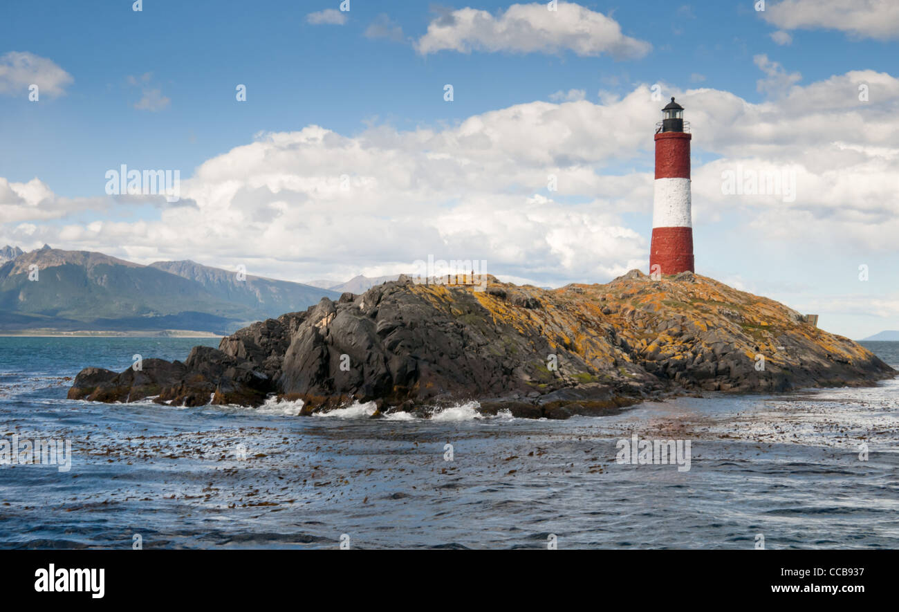 Les légions Leuchtturm im Beagle-Kanal, Tierra Del Fuego, Stockfoto