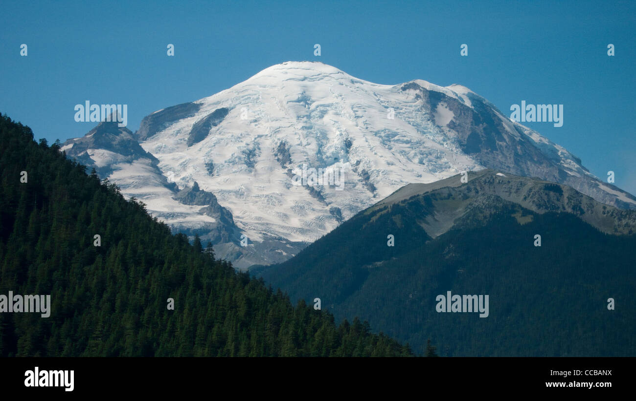 Mount Rainier, Washington State gesehen aus dem Osten. Stockfoto