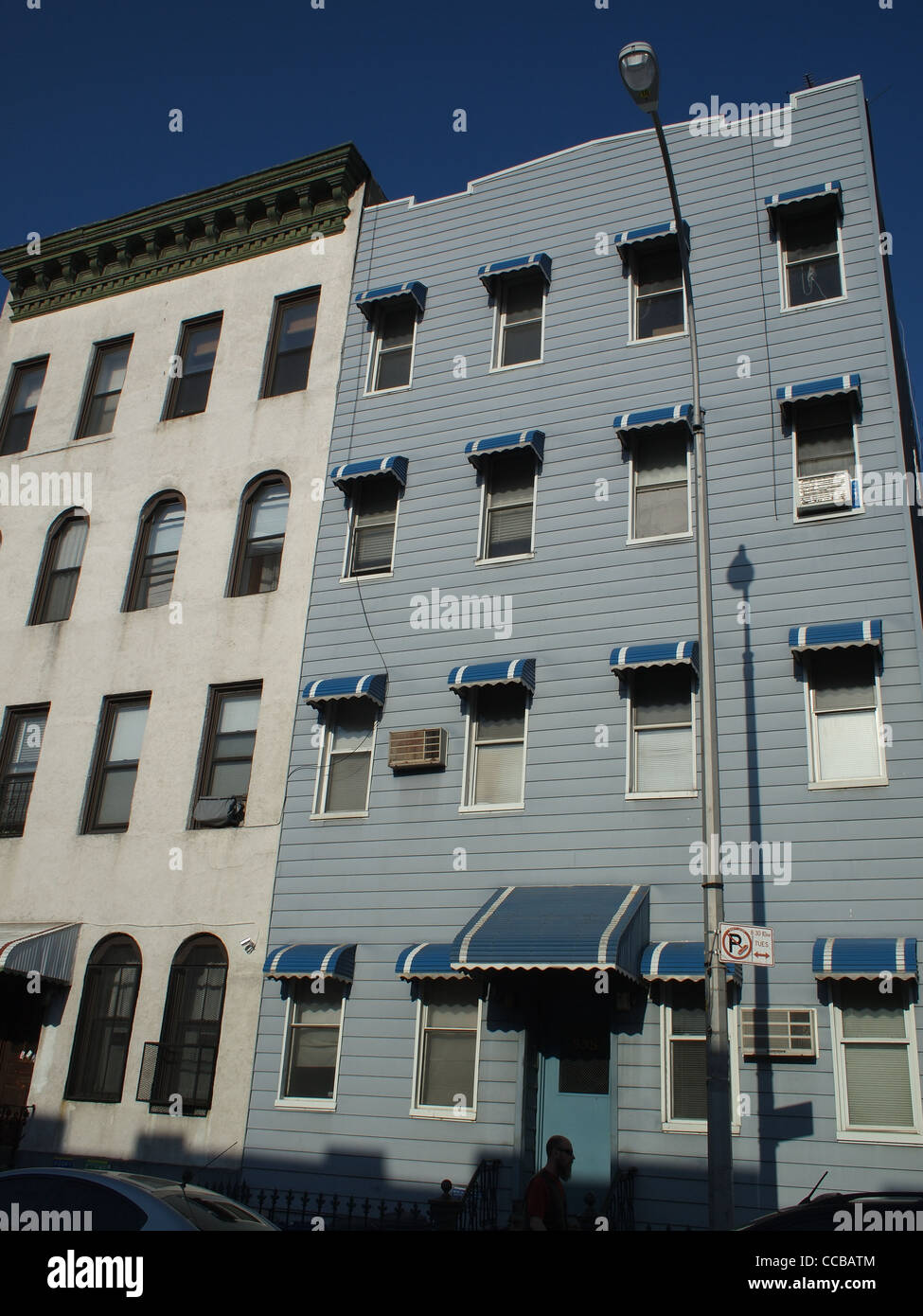 New York City Farbe und Licht: bunte Fassaden, Brooklyn, New York Stockfoto