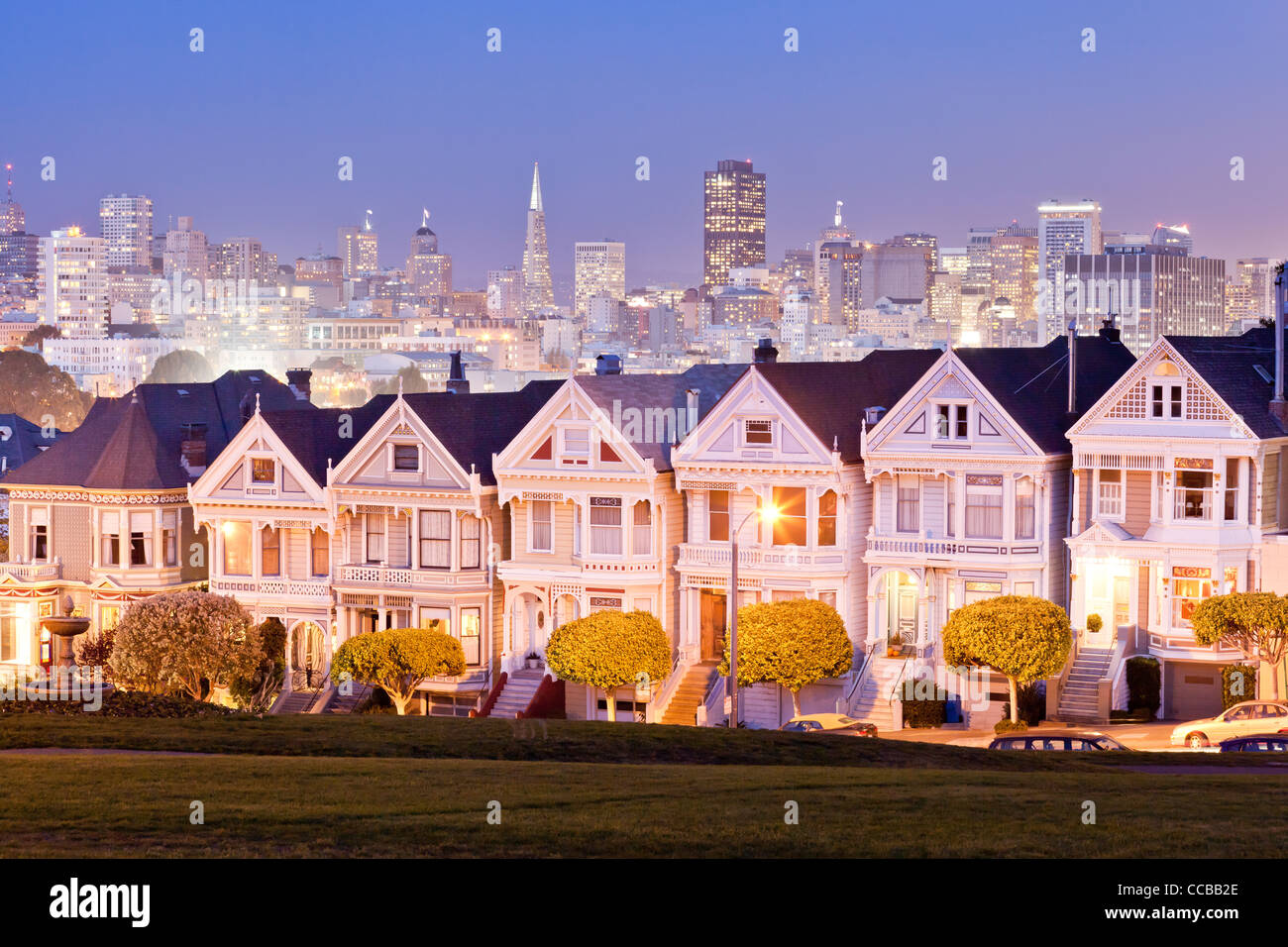 Painted Ladies, viktorianischen Häusern - San Francisco, Kalifornien, USA Stockfoto