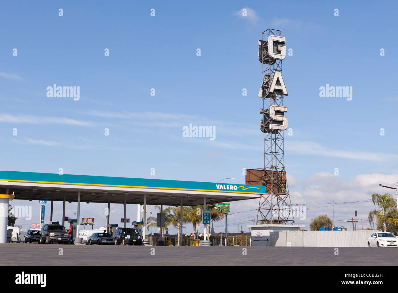 Vintage Gas Zeichen Stockfoto