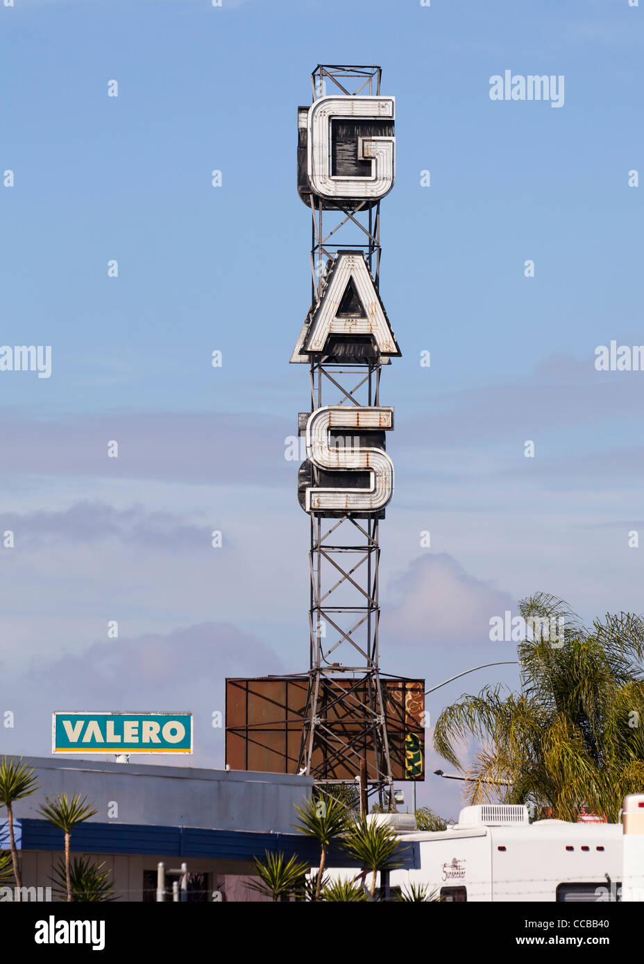Vintage Tankstelle Zeichen - USA Stockfoto