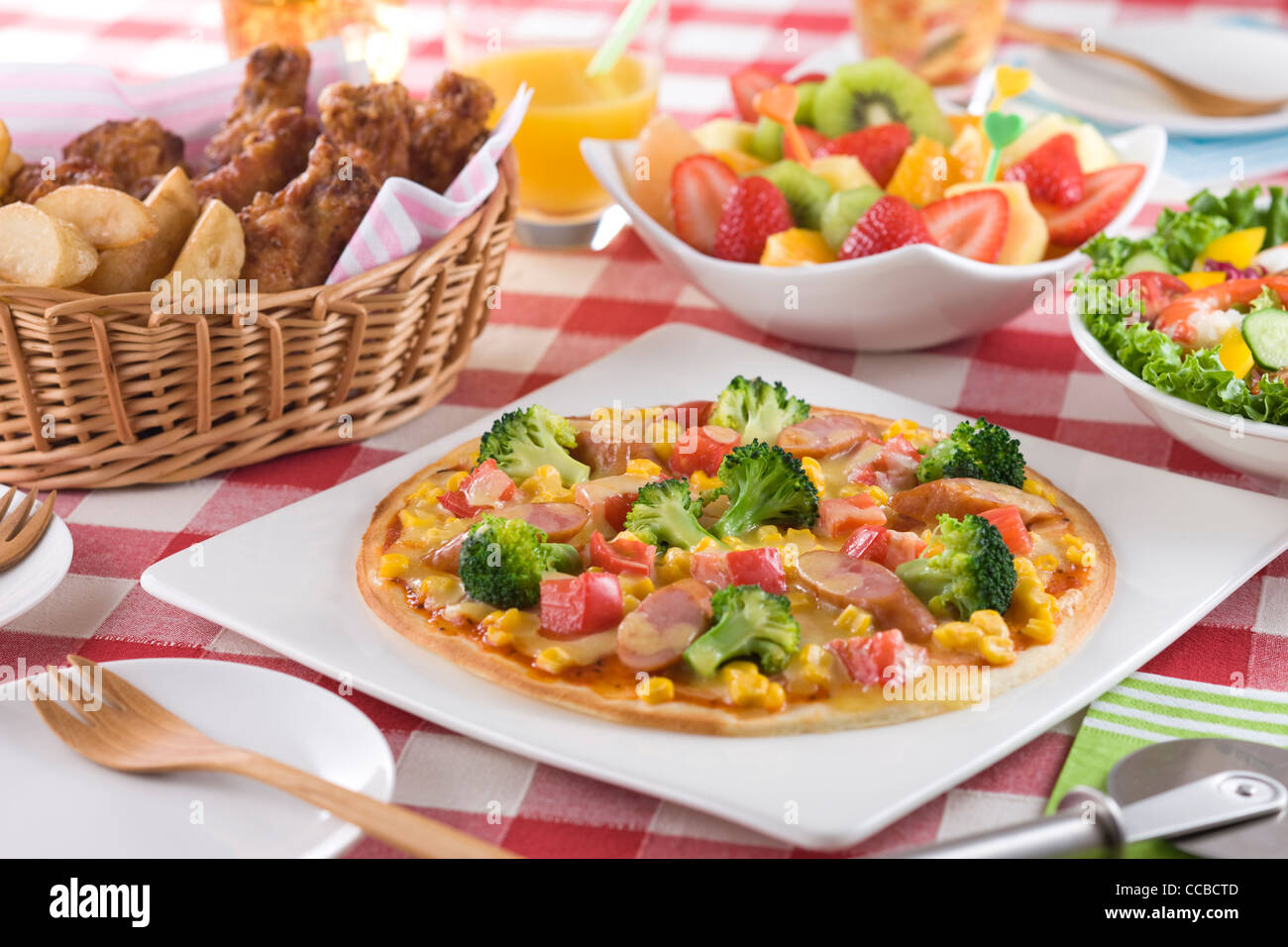 Pizza-Buffet Stockfoto