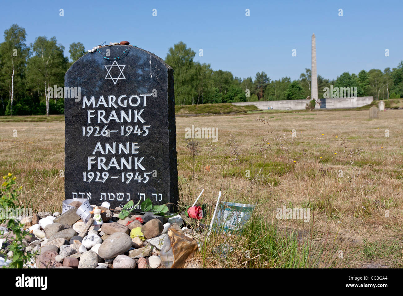 Denkmal von Anne Frank, Bergen-Belsen, Deutschland Stockfoto