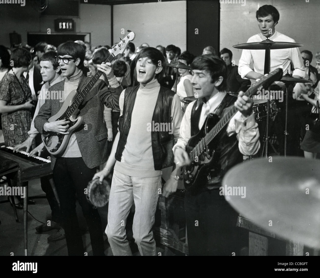 Das MOJOS britische Popgruppe Ion, fertig, gehen im März 1964. Foto Tony Gale.See Beschreibung unten für Namen Stockfoto