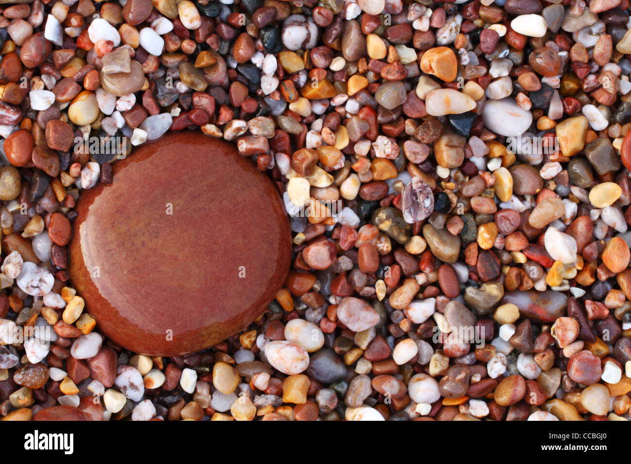 Nasse Kieselsteine am Strand in Sidmouth, Devon, Vereinigtes Königreich Stockfoto