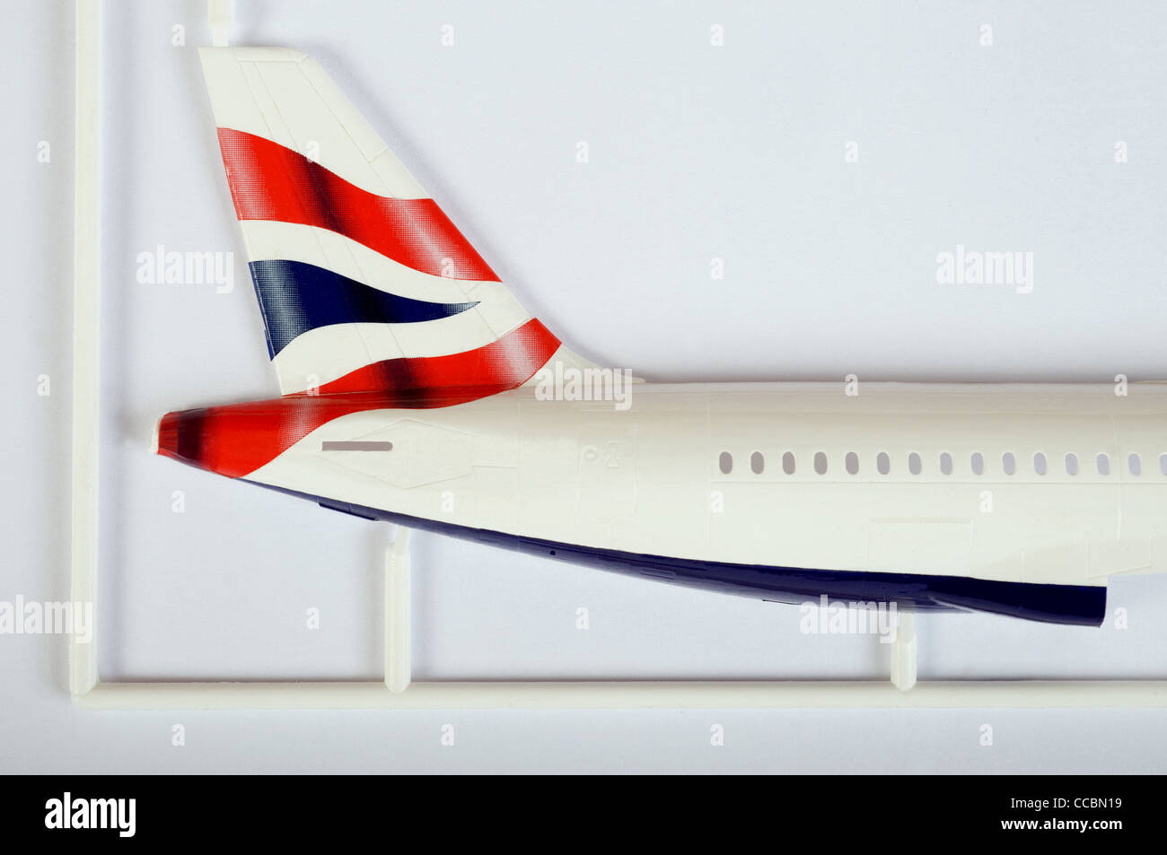 Modell der Schwanzflosse Abschnitt einer British Airways Airbus A319 Flugzeuge Stockfoto