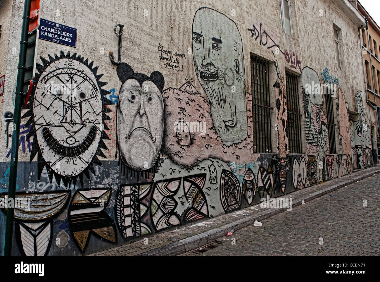 Belgische Street-Art in Brüssel Stockfoto