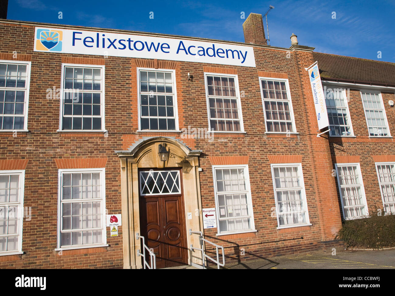 Felixstowe Akademie Schule, Felixstowe, Suffolk, England Stockfoto
