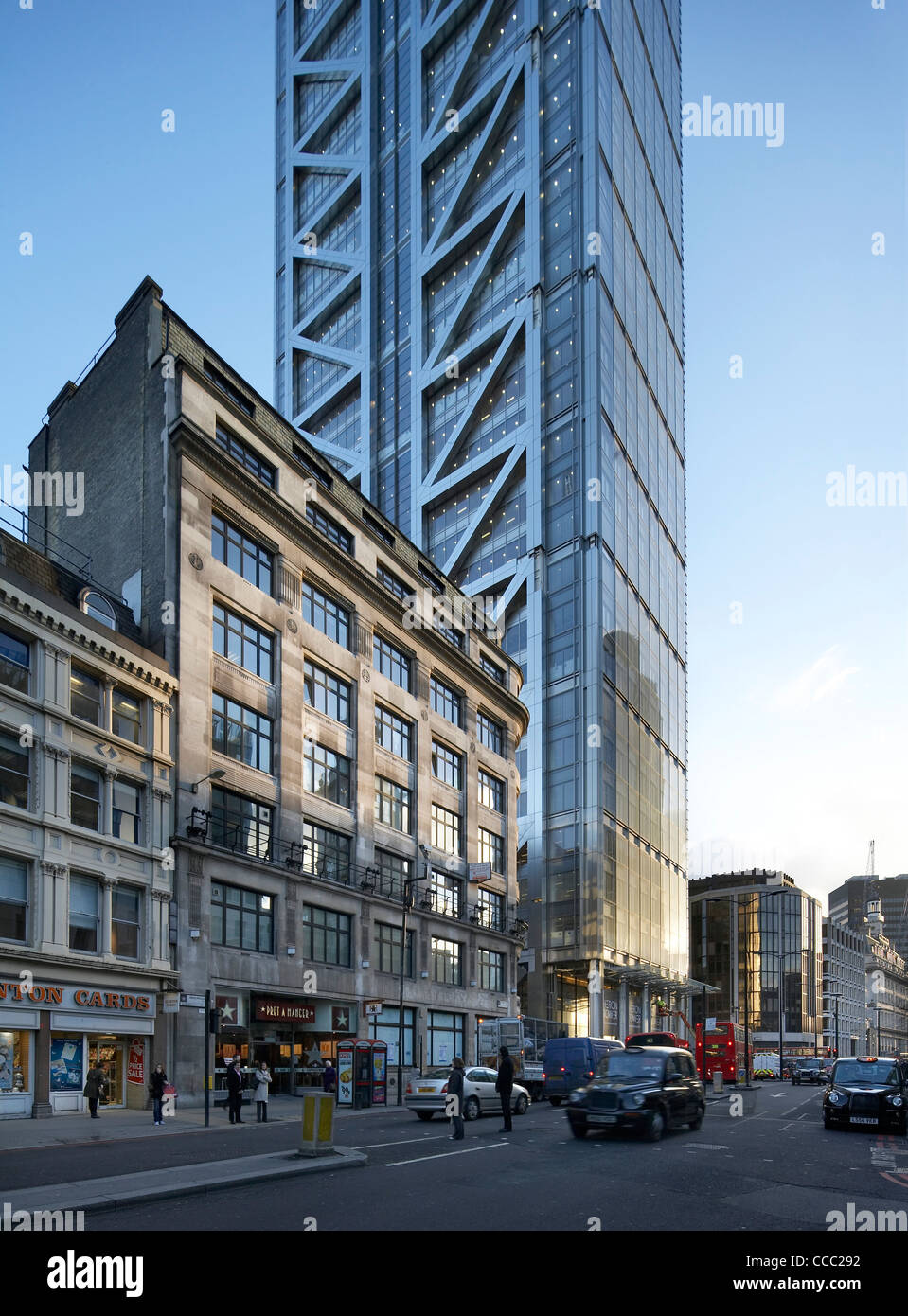 Heron-Tower, auch bezeichnet als 110 Bishopsgate ist ein Wolkenkratzer im Bau von Heron International In der Stadt Stockfoto