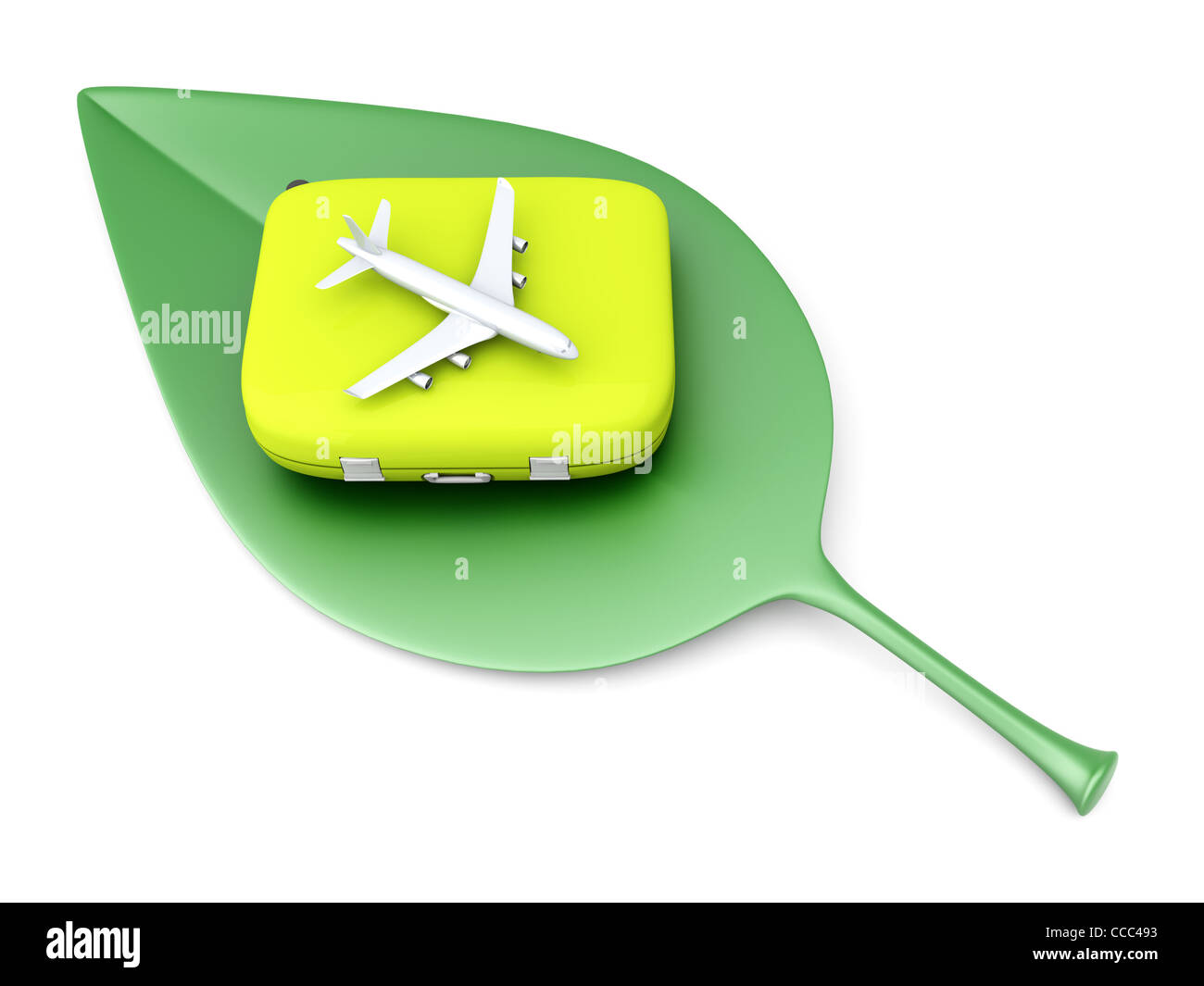 Nachhaltige, ökologische Flugreisen. Stockfoto