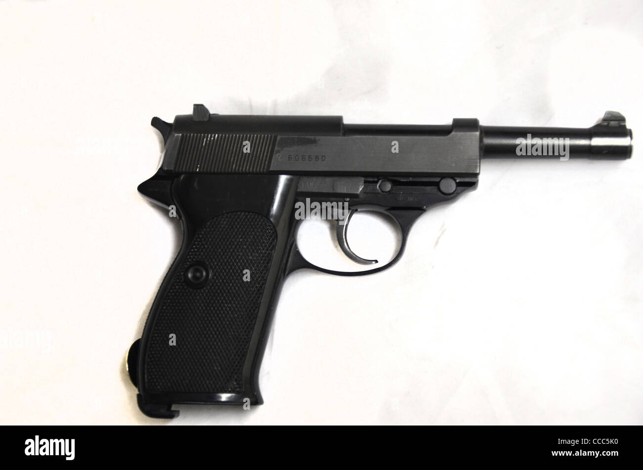 Walther 9mm P4 ausgestellt, Polizei und Grenzschutz Stockfoto