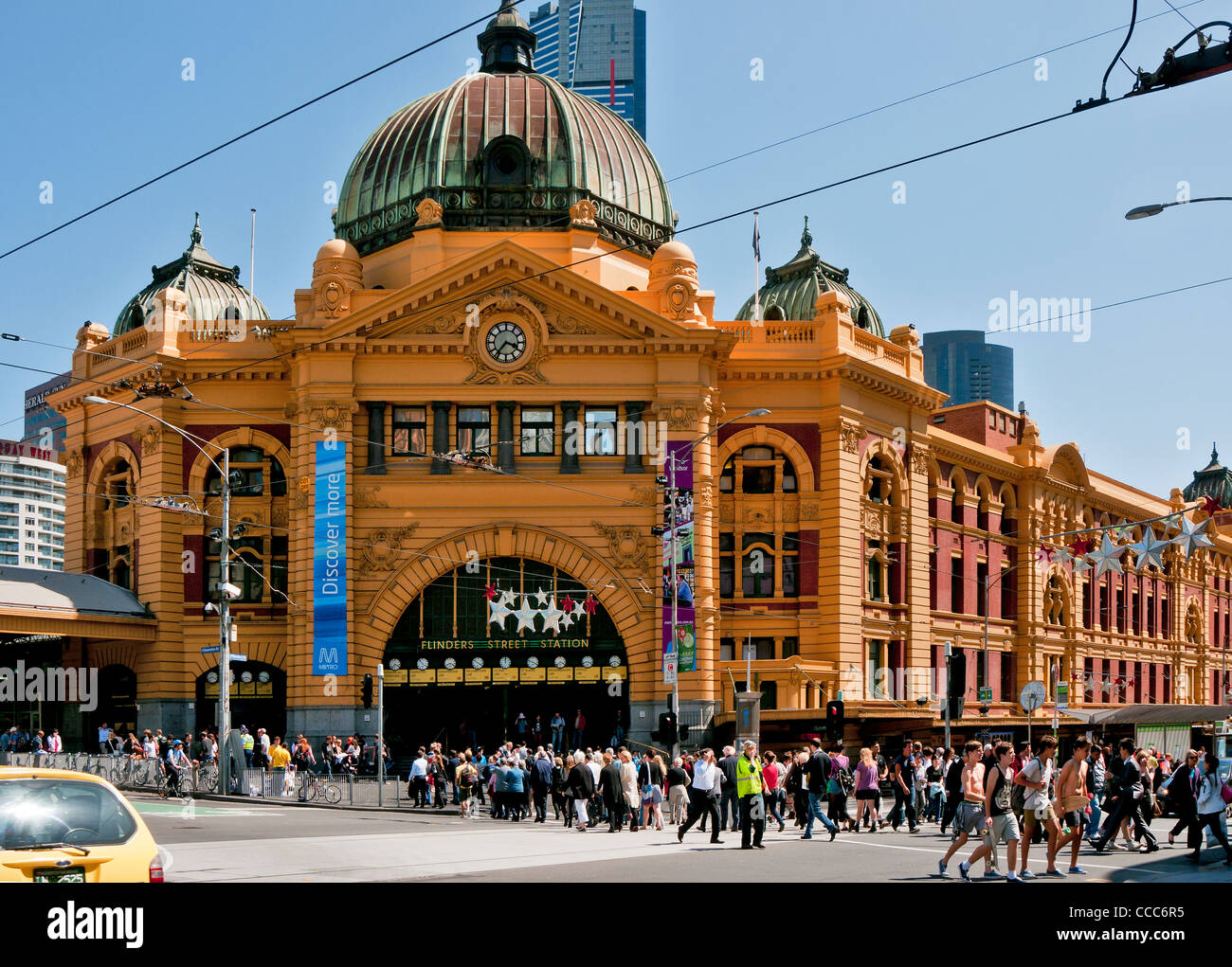 Flinders Street Station Melbourne Victoria Australien Stockfoto