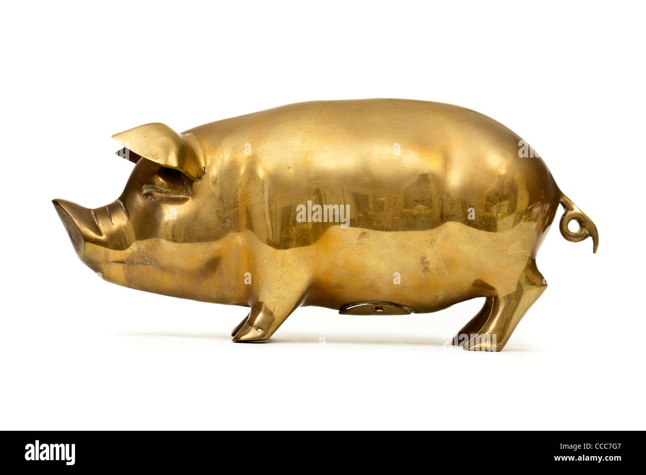 35cm große Vintage Messing Sparschwein Stockfotografie - Alamy