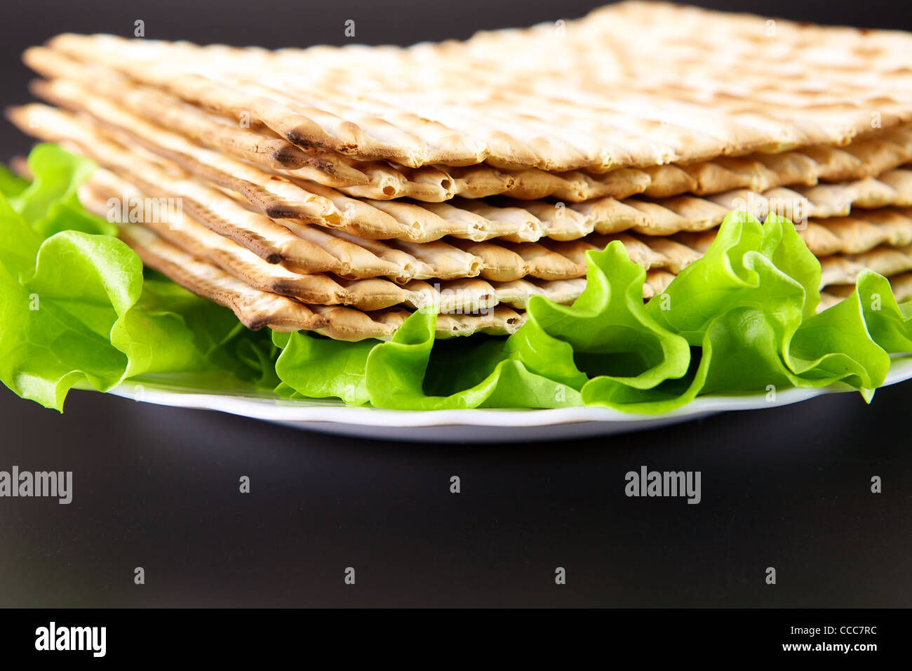 Jüdische religiöse fest Pessach traditionelles Essen Matza Stockfoto