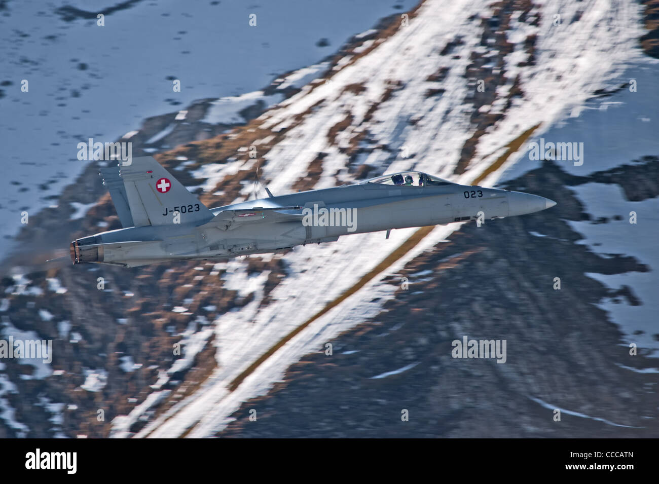 F-18 mit Schockwelle Stockfoto