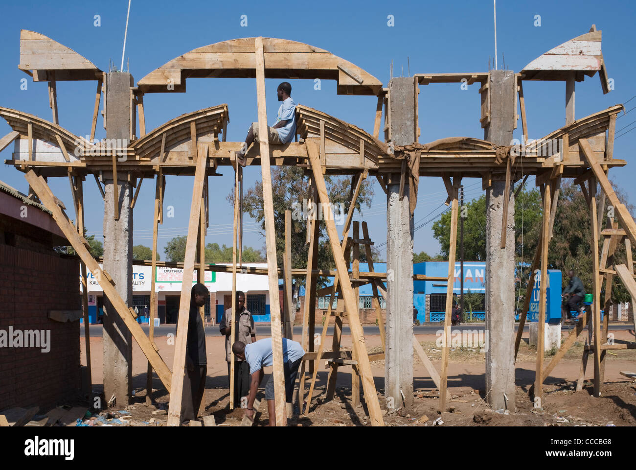LADENFRONTEN IN MALAWI, KASUNGU, MALAWI, 2011 Stockfoto