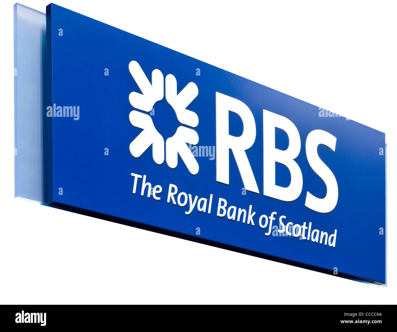RBS Royal Bank of Scotland Zeichen ausgeschnitten Stockfoto