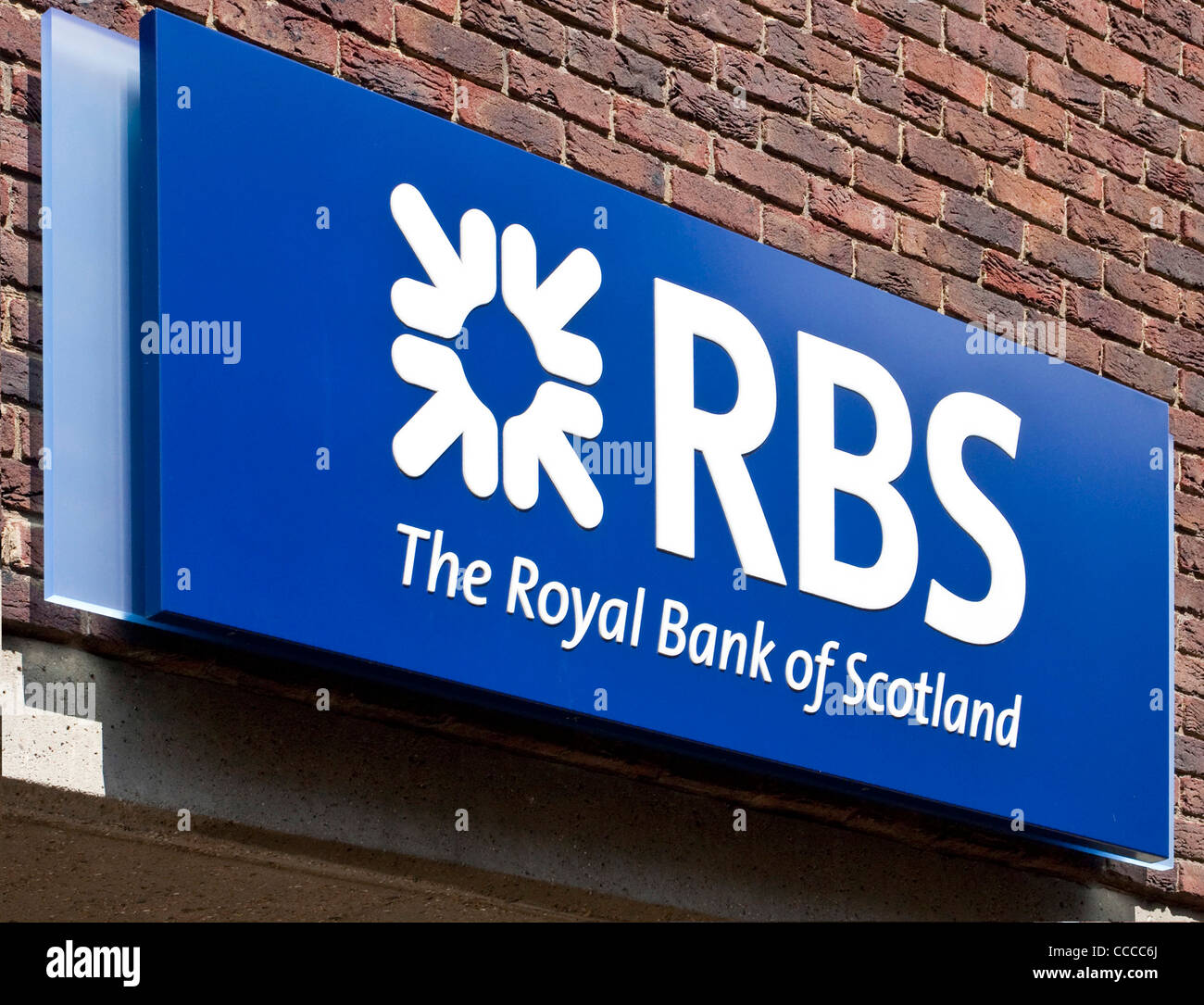 RBS Royal Bank of Scotland Zeichen Stockfoto