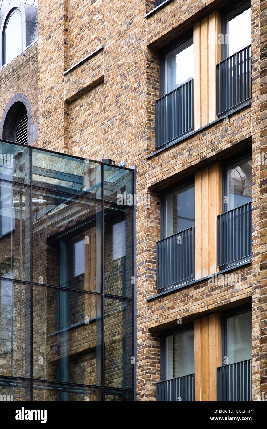 klirren, Straße, Edward Cullinan Architects, London, 2010, Detail von Mauerwerk Stockfoto