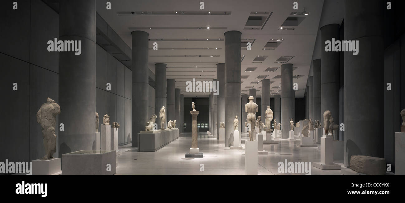 Neue Akropolis-Museum, Athen, Griechenland - archaische Galerie Stockfoto