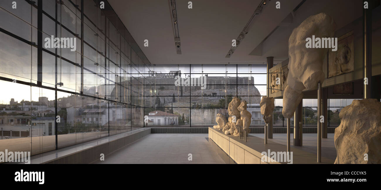 Neue Akropolis-Museum, Athen, Griechenland - Parthenon-Galerie Stockfoto