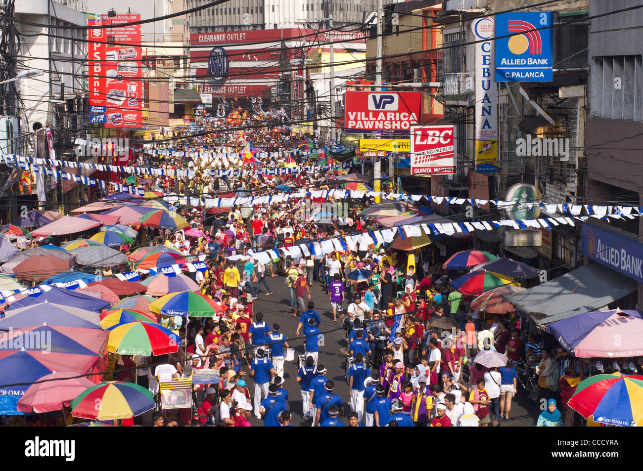 Jährliche Prozession des schwarzen Nazareners in Quiapo, Manila Philippinen Stockfoto