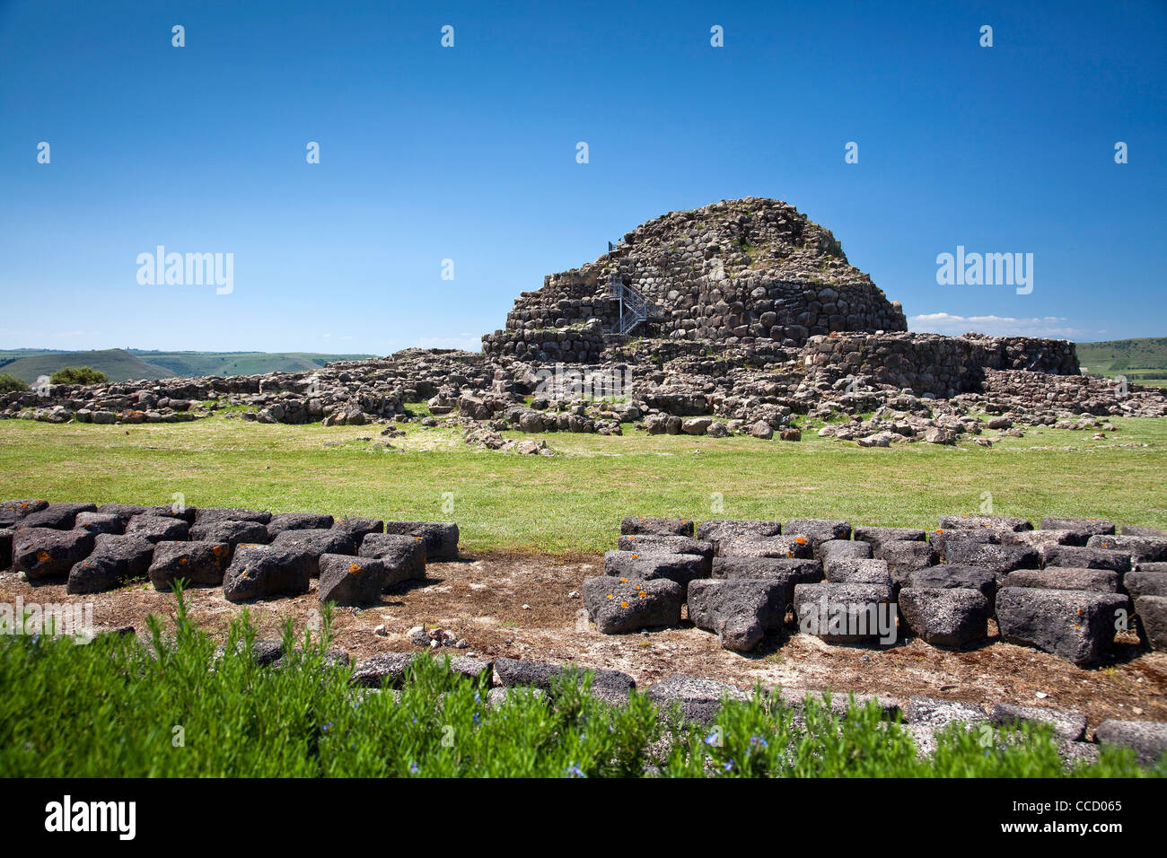 Su Nuraxi, Nuraghe di Barumini, Barumini, Marmilla, Medio Campidano, Sardinien, Italien, Europa Stockfoto