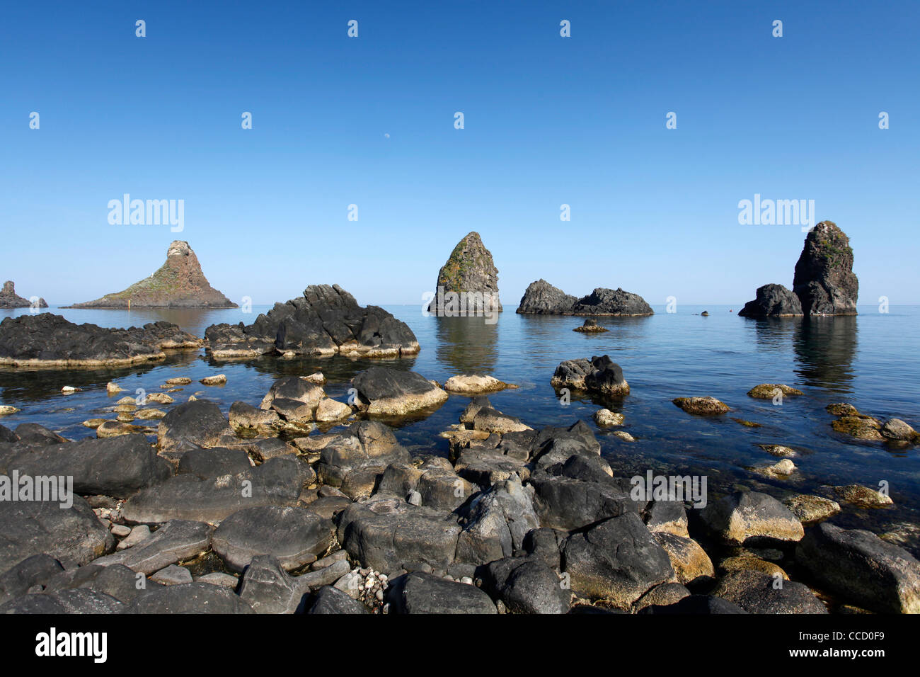 Isole dei Ciclopi, Acitrezza, Acicastello, Catania, Sizilien, Italien, Europa Stockfoto