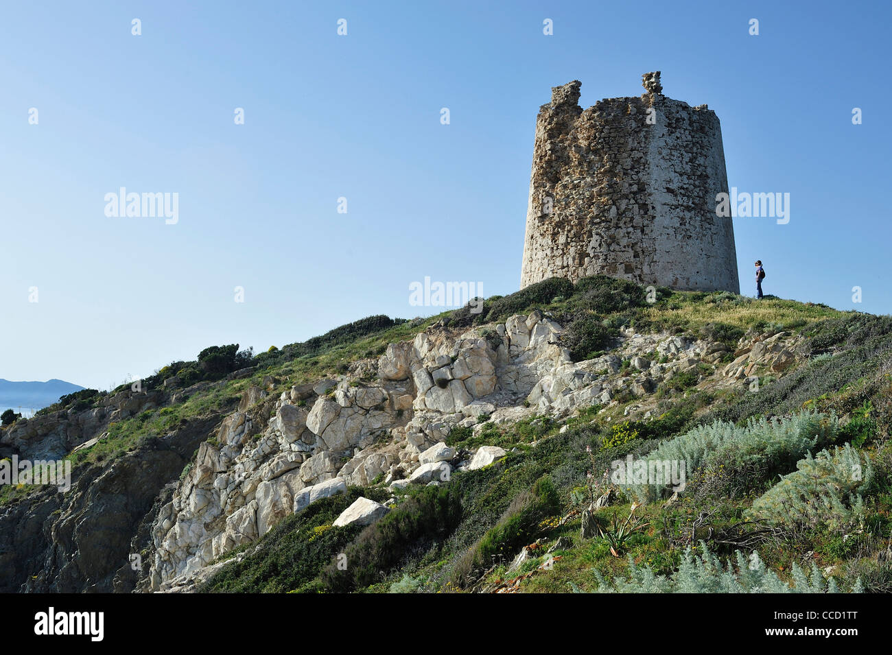 Malfatano Turm, Teulada, Sardinien, Italien Stockfoto