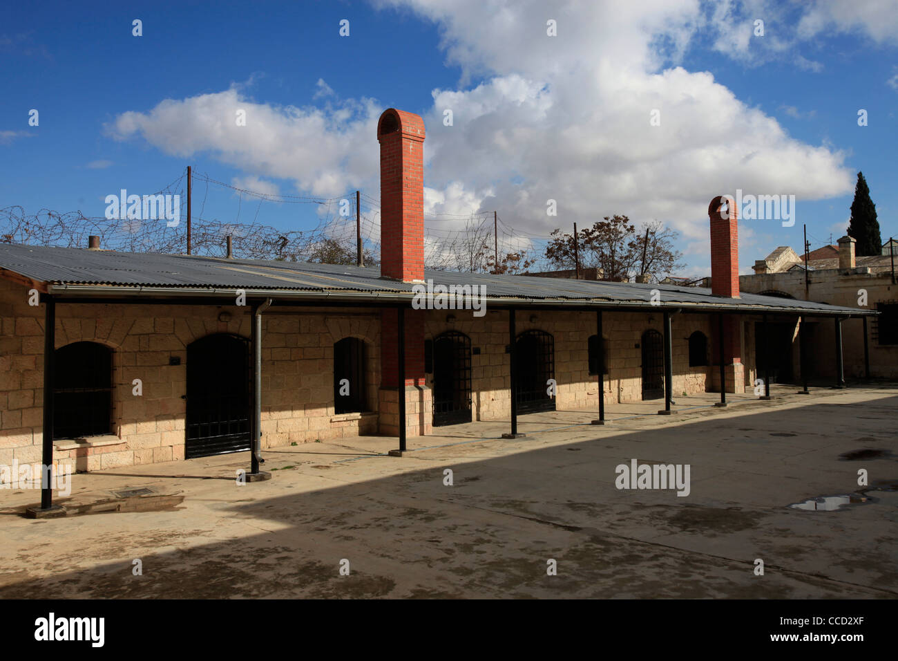 Das Gefängnis übung Yard im Museum des U-Gefangenen, die erzählt die Geschichte der U-Kämpfer, die für die Unabhängigkeit des Staates Israel befindet sich in einem Gebäude, das als zentrale Gefängnis der britischen Behörden obligatorisch in der sogenannten russischen Compound in Jerusalem Israel diente kämpfte Stockfoto