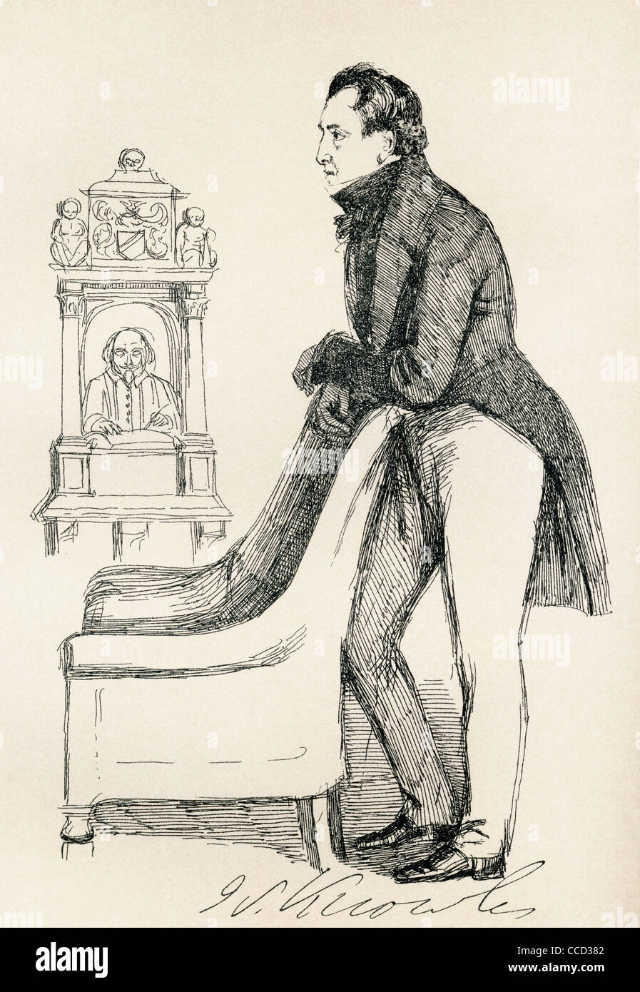 James Sheridan Knowles, 1784 – 1862. Irischer Dramatiker und Schauspieler. Aus die er Portrait Gallery veröffentlicht 1898. Stockfoto