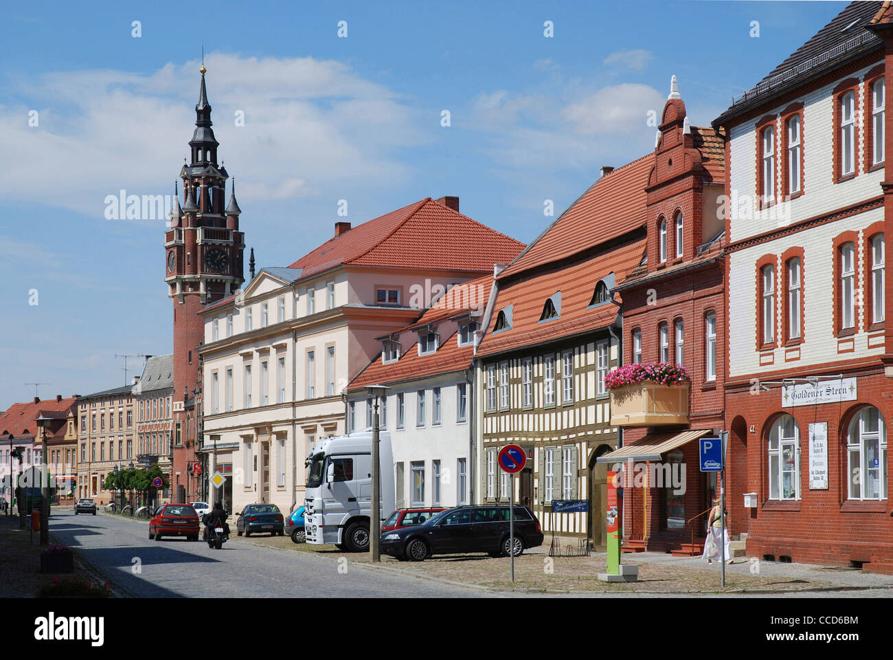Rathaus der Stadt Dahme in der Mark Brandenburg. Stockfoto