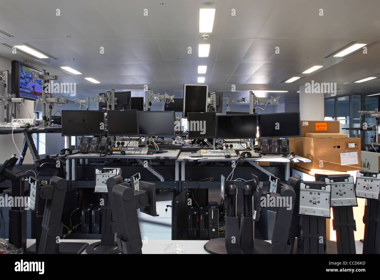 Londoner Hauptsitz der Bank of China, Pringle Brandon, London, 2010, Computerinstallation Stockfoto