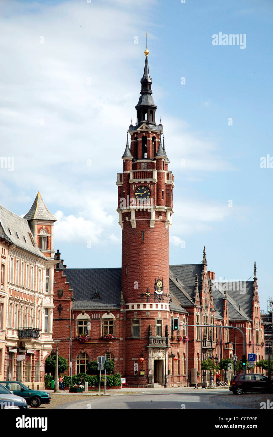 Rathaus der Stadt Dahme in der Mark Brandenburg. Stockfoto