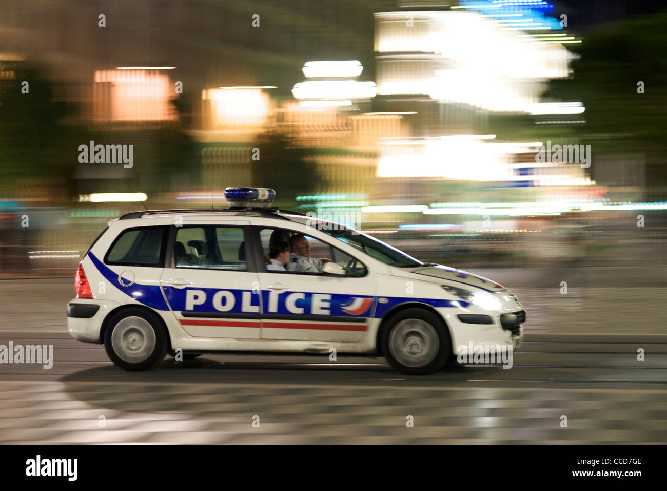 Polizei-Auto in Nizza, Frankreich. Stockfoto