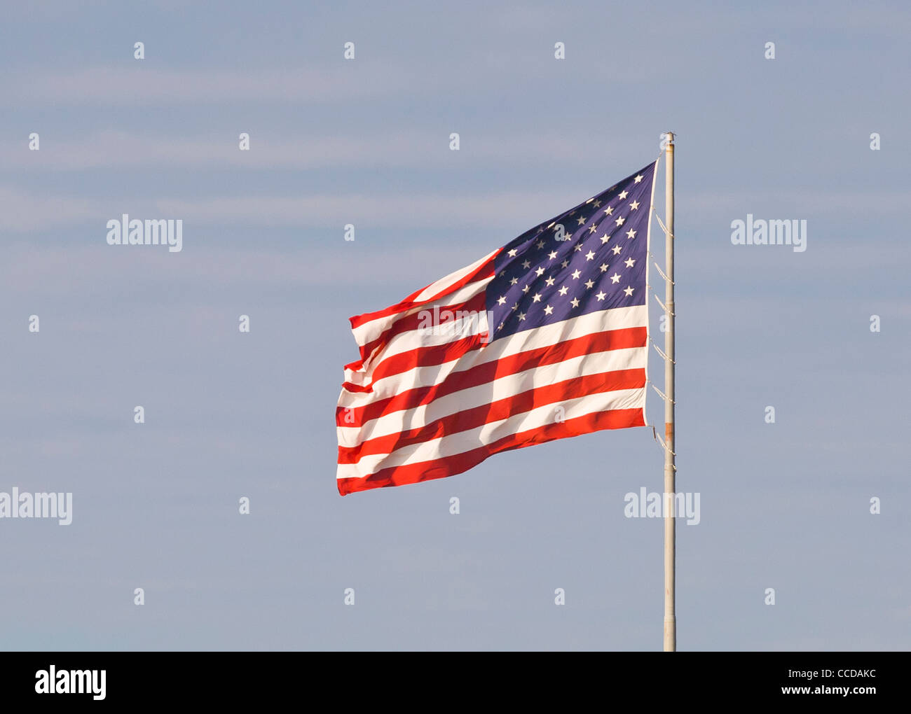 Amerikanische Flagge im Wind wehende Stockfoto