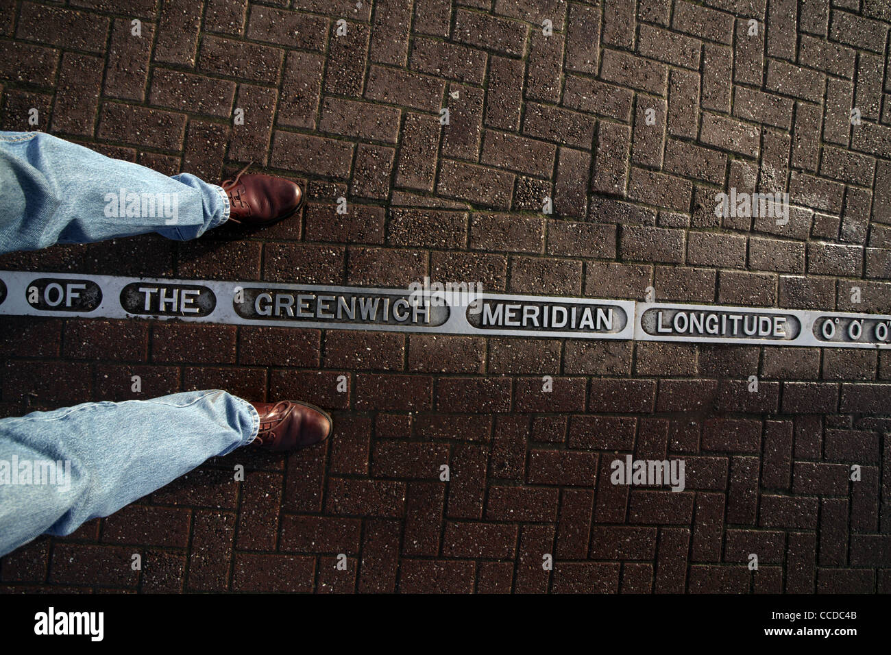 Die Markierung der Meridian von Greenwich, Cleethorpes, Lincolnshire Stockfoto