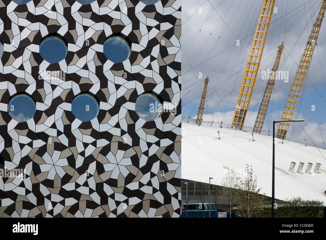 Foreign Office Architects haben einen Campus Ravensbourne College Of Design und Kommunikation, befindet sich in Greenwich abgeschlossen. Stockfoto